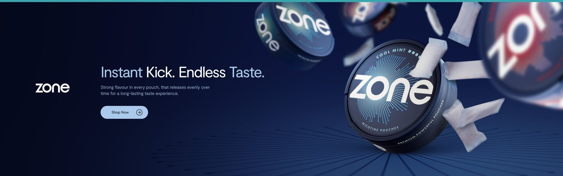 Instant Kick. Endless Taste. Zone nic pouch promotion.